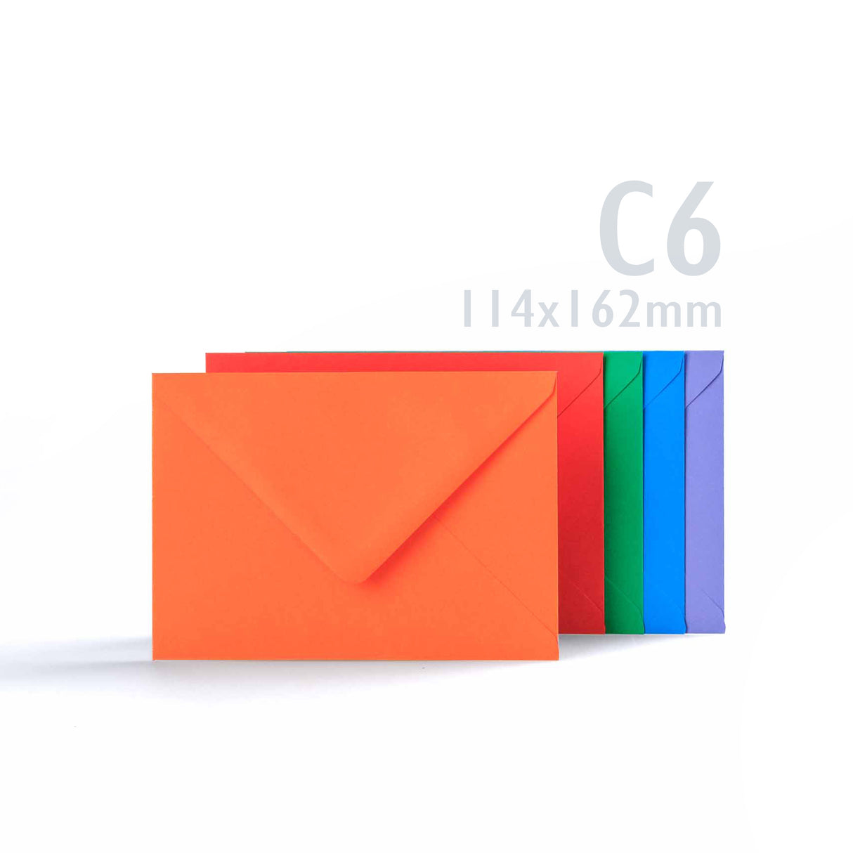 Įvairių ryškių spalvų atvirukai (225 g/m²) ir vokai (100 g/m²)