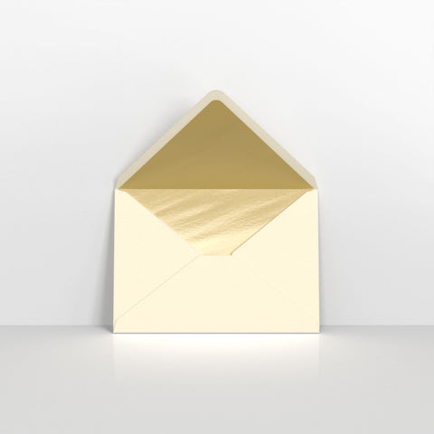 Ivory & Gold Fancy Foil Lined Envelopes