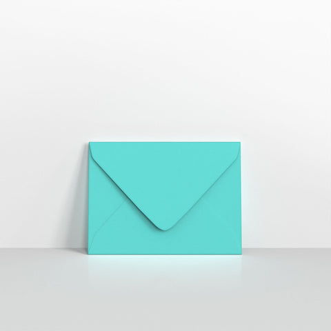 Robin Egg Blue Coloured Gummed V Flap Envelopes