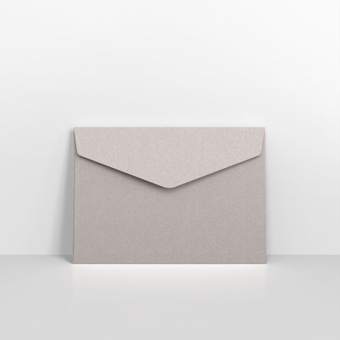 Silver Coloured Peel and Seal V Flap Envelopes