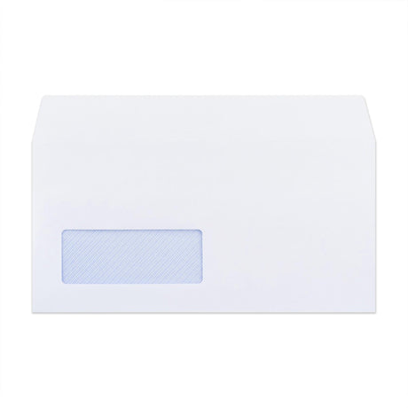 Vitt kuvert med insidestryck – med fönster 110x220 mm (DL) 90gr/m²