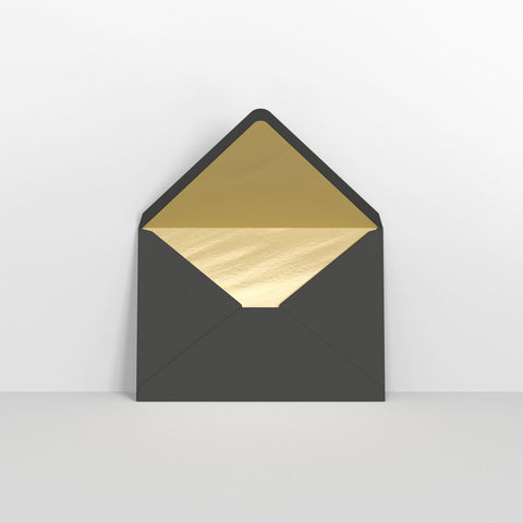 Black & Gold Fancy Foil Lined Envelopes