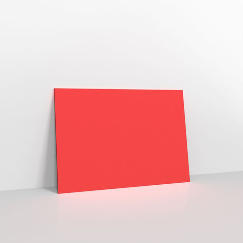 Bright Red Coloured Gummed V Flap Envelopes