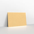 Brown Ribbed Gummed Greeting Card V Flap Envelopes