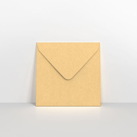 Brown Ribbed Gummed Greeting Card V Flap Envelopes