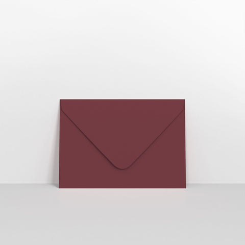 Burgundy Coloured Gummed V Flap Envelopes