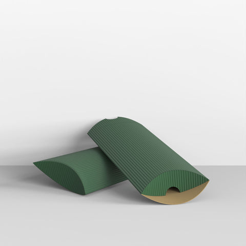 Dark Green Corrugated Pillow Boxes