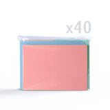 Įvairių spalvų pastelinės atvirutės (225 g/m²) ir vokai (100 g/m²)