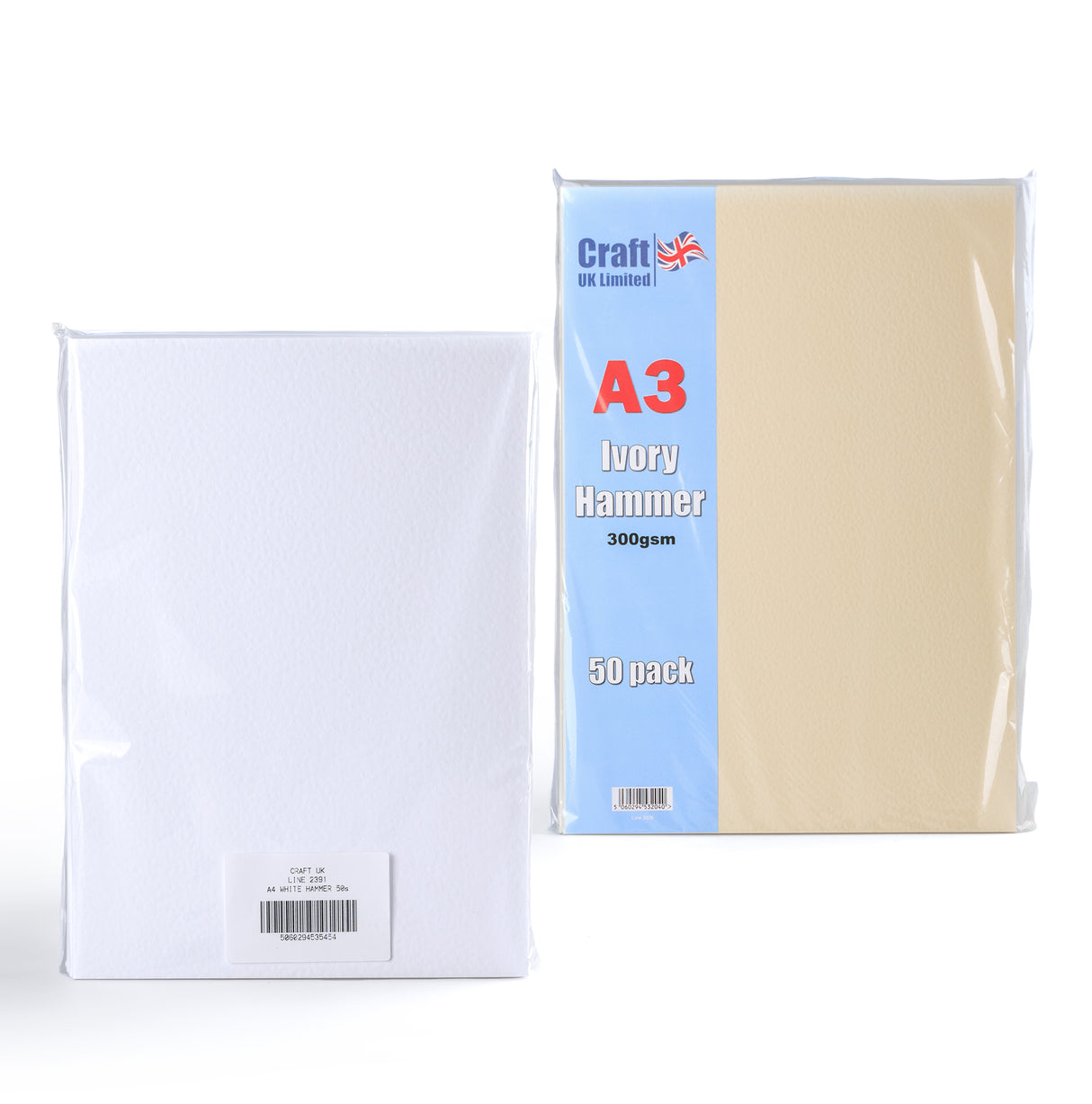 Hamret Kort 300 g/m² pakke med 50 stk