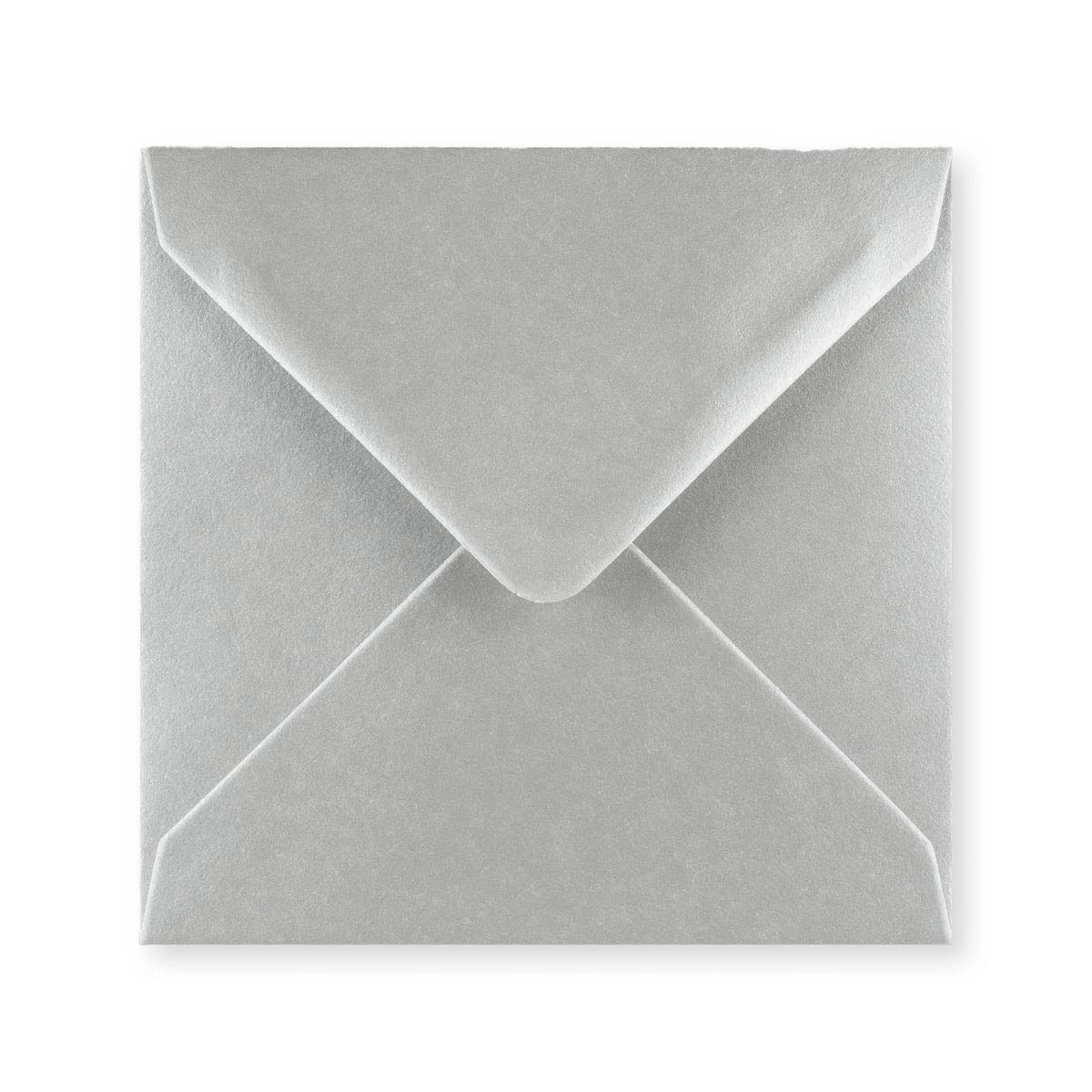 Metallisk sølvkonvolut 140x140 mm