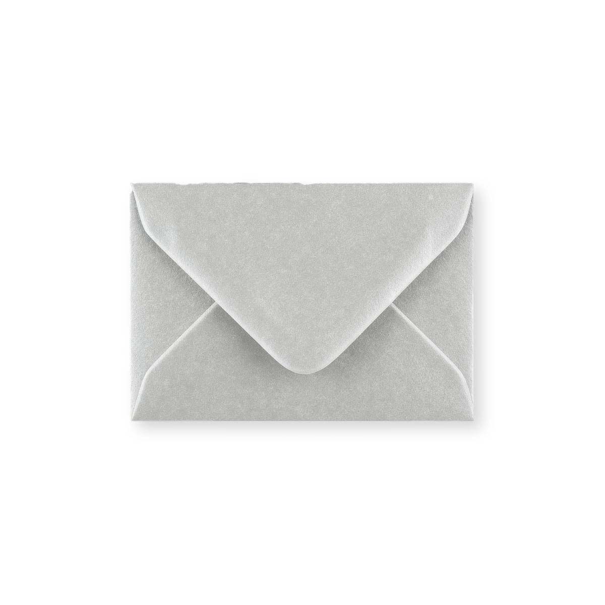 Plic pentru felicitări V-Flap din gumă argintie metalizată (70 x 100mm)