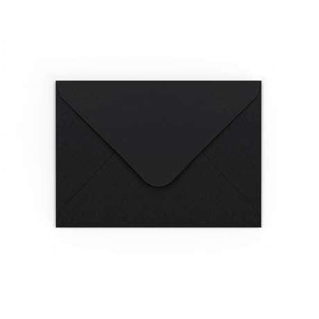B6 melna gumijota V-veida aploksne (125 x 175 mm)