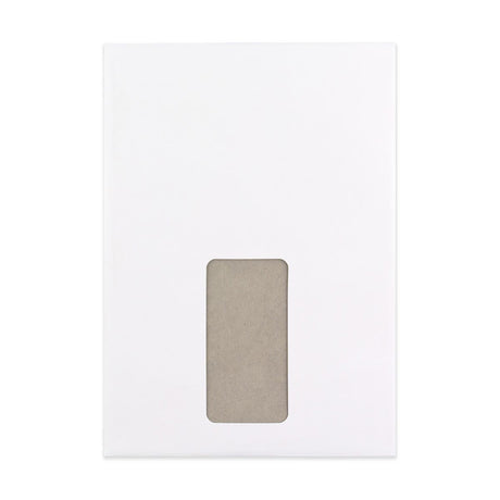 Hvidt Kuvert med Kartonbagside - Vindue 229x162 mm (C5)