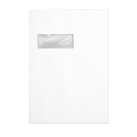 Hvidt Kuvert med Kartonbagside - Vindue 324x229 mm (C4)