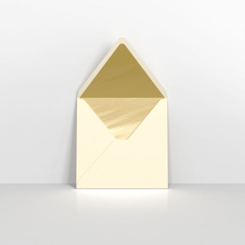 Ivory & Gold Fancy Foil Lined Envelopes