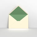 Ivory & Green Fancy Paper Lined Envelopes