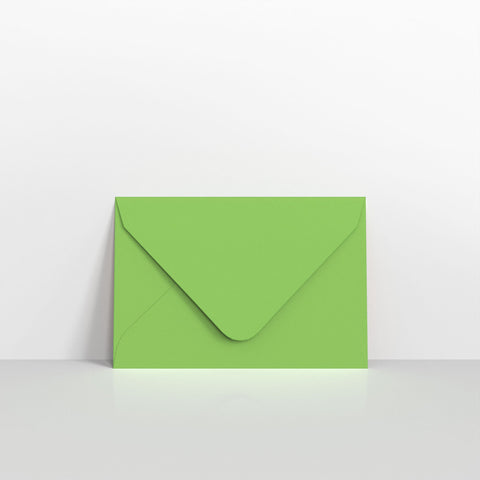 Mid Green Coloured Gummed V Flap Envelopes