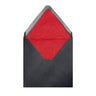 Paper Lined Envelopes Black + Red Fancy Paper 160 x 160 mm