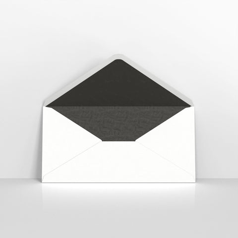 White & Black Fancy Paper Lined Envelopes