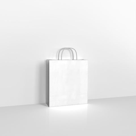 White Paper Twist Carrier Bags